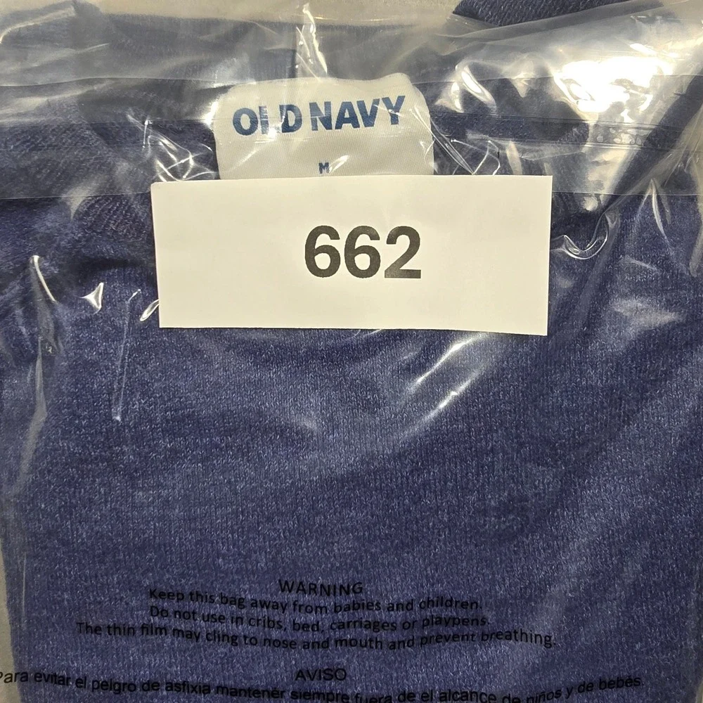 Old‎ Navy Mens Medium Blue Sweater Crewneck Raglan Cotton Blend Heathered